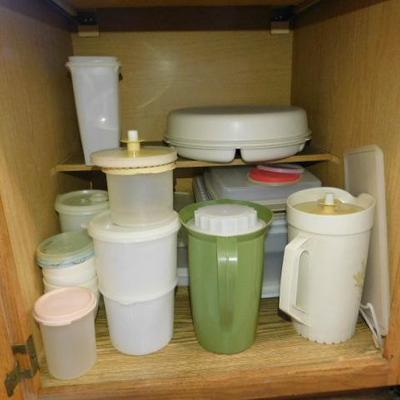 Entire Cabinet of Tupperware Storage and Drink Containers