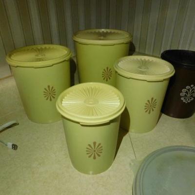 Collection of Vintage Tupperware Dry Good Canisters