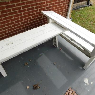 2 of 2:  Composite Patio Bench that Folds into Table (You are Bidding on One Piece) 58