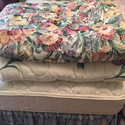 Lot 130 - Pair Twin Bed Frames And Bedding