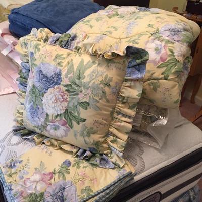 Lot 130 - Pair Twin Bed Frames And Bedding