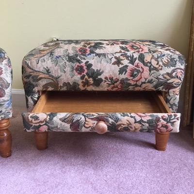 Lot 137 - Pair of Tapestry Foot Stools