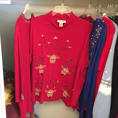 Lot 138 - Holiday Sweaters and Suede Jacket