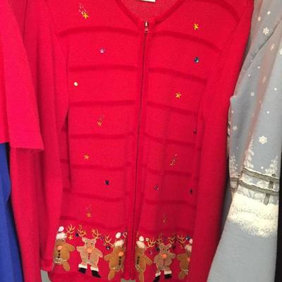 Lot 138 - Holiday Sweaters and Suede Jacket