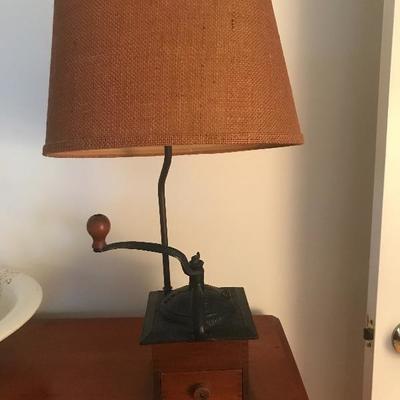 Lot # 158 Antique Coffee Grinder Lamp