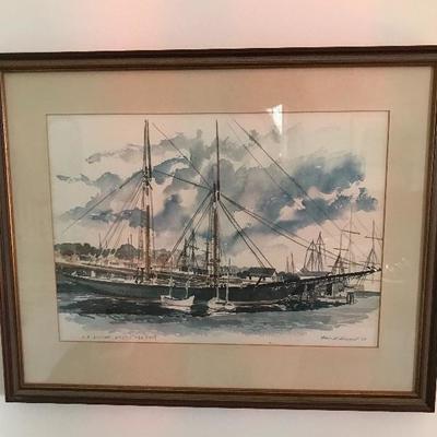 Lot # 95 Pair of Nautical Signed Watercolors by Paul Norton