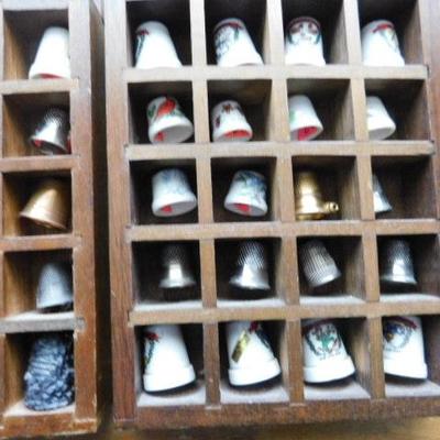 Lot 4:  Thimble Collection with  2 Shelves Featuring Themes and Holidays 6