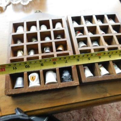 Lot 4:  Thimble Collection with  2 Shelves Featuring Themes and Holidays 6