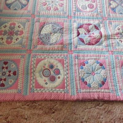 Hand Cut and Sewn Vintage King Size Quilt 95