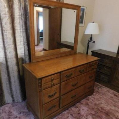 Sumter Cabinet Co. Solid Cherry 7 Drawer Dresser with Mirror 48