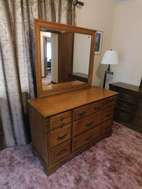 Sumter Cabinet Co Solid Cherry 7 Drawer Dresser With Mirror 48