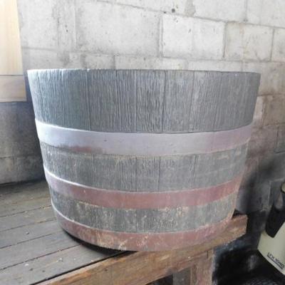 3 of 3:  Large Composite Half Barrel Planter Pot 24