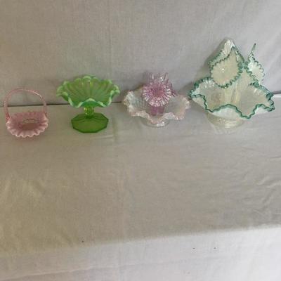 Lot 179 - Fenton Glass Epergne and More 