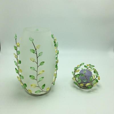 Lot 188 - Swarovski Vase & Candle Holder