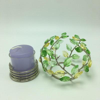Lot 188 - Swarovski Vase & Candle Holder