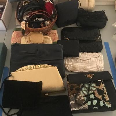 Lot # 103 Lot of Vintage purses, handbags, belts