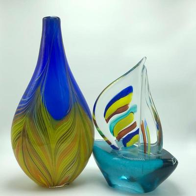 Lot 199- Vibrant Glass Art