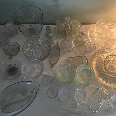 Lot # 124  Lot of misc pressed glassware