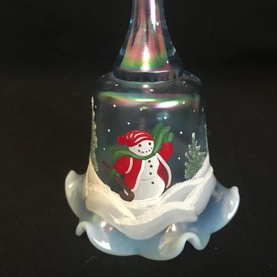 Lot 205 - Six Hand Painted Fenton Christmas Bells
