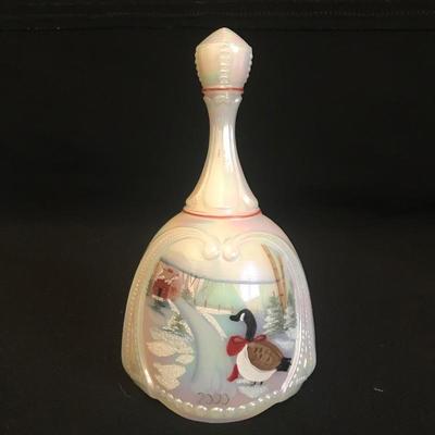 Lot 205 - Six Hand Painted Fenton Christmas Bells