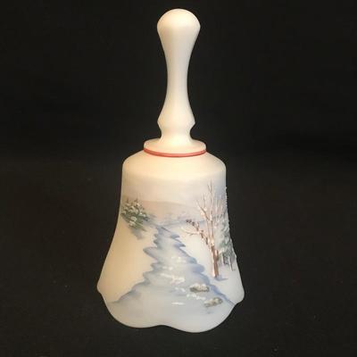 Lot 205 - Six Hand Painted Fenton Christmas Bells