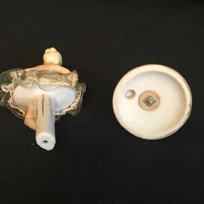 Lot 208 - Sewing Basket with Vintage Pin Cushion and Ballerina