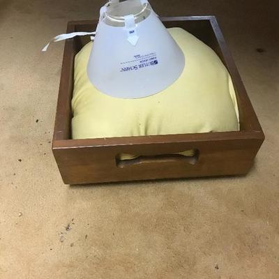 Lot # 177 Wooden Dog Bed and Accessories