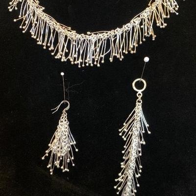 New Silverttone Necklace, Earrings & Bracelet