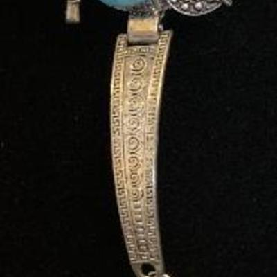 New Faux Turquoise & Silver Bracelet