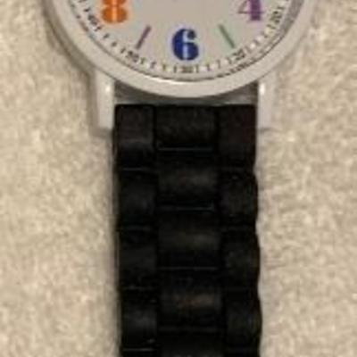 New Black Rubber Silicone Watch with Colored Numbers