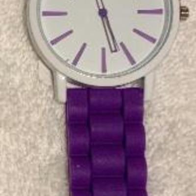 New Rubber Silicone Purple Watch with Purple Markings