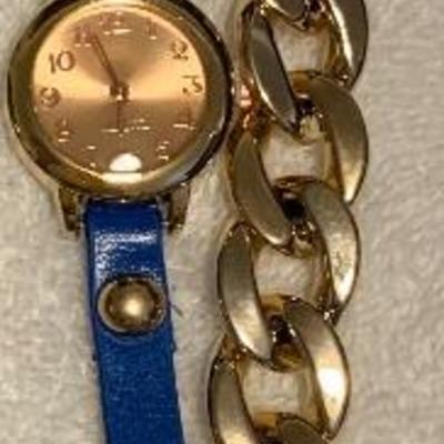 New Blue & Faux gold Watch Bracelet 