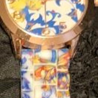 New Quartz Blue Floral Watch