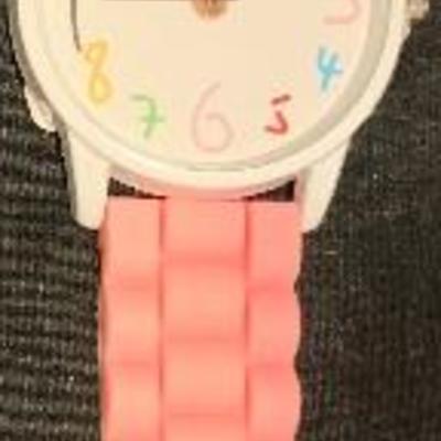 New Silicone Rubber Salmon Color Watch with Colored Numbers