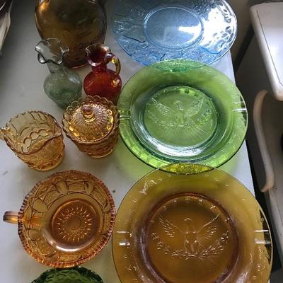 Lot # 7 Lot of Vintage Colored glass