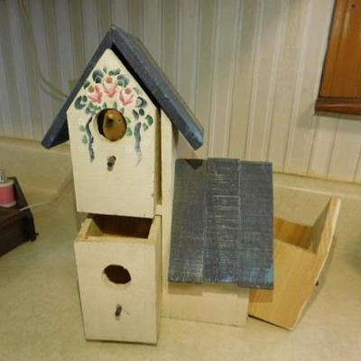 Cute Wood Bird House Cubby Box
