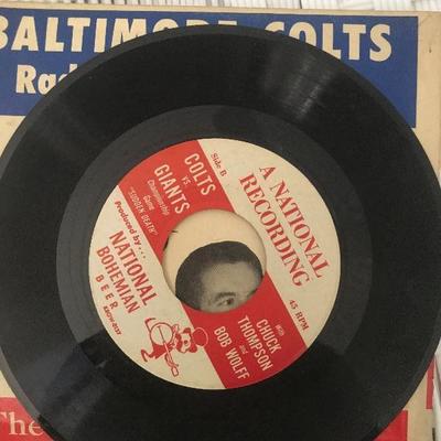 Lot # 24 1958 Colts/ Giants Broadcast on 45RPM  
