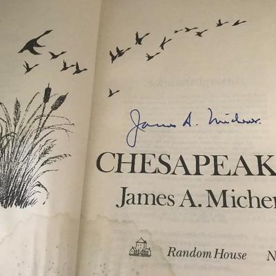 Lot # 26 Signed Copy of Chesapeake by James Michener