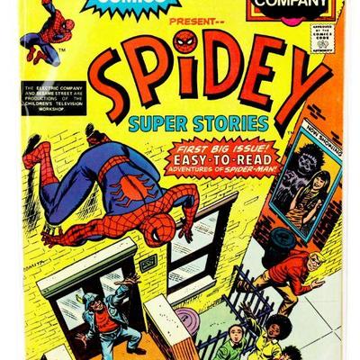 SPIDEY SUPER STORIES #1 Bronze Age Comic Book Origin Retold 1974 Marvel Comics /Electric Company