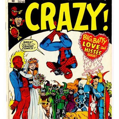 CRAZY #2 Bronze Age Comic Book Marvel goes MAD Spidey - 1973 Marvel Comics FN+