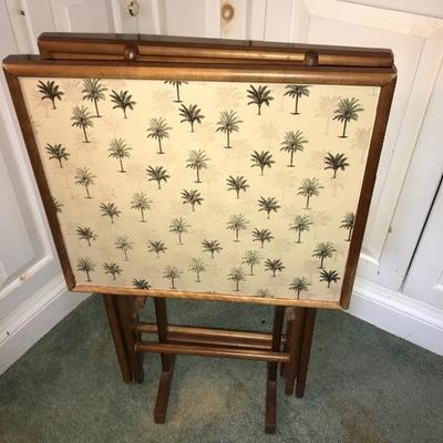 Lot # 15 Lot of two palm tree tray tables 