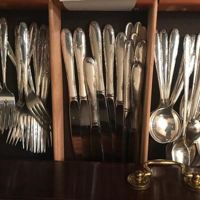 Lot # 56  Sterling silver flatware by Towle 67 pc set