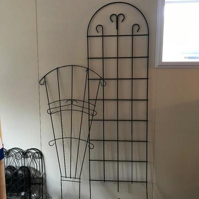 Lot 270 - Metal Trellises, Planters, Hooks & More