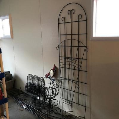 Lot 270 - Metal Trellises, Planters, Hooks & More