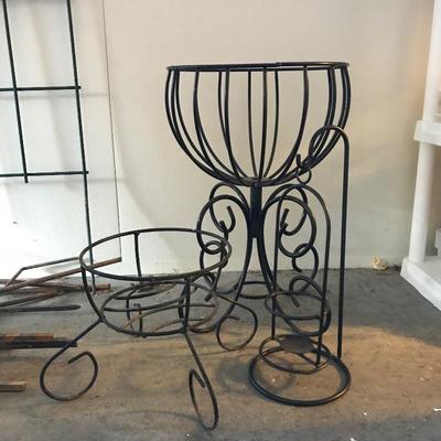 Lot 270 - Metal Trellises, Planters, Hooks & More