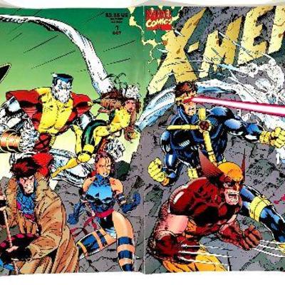 X-Men #1 Comic Book feat. Jim Lee Gatefold Poster Cover 1991 Marvel Comics High Grade - NM