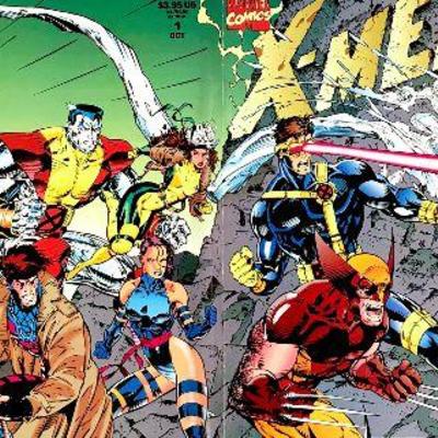 X-Men #1 Comic Book feat. Jim Lee Gatefold Poster Cover 1991 Marvel Comics High Grade - NM