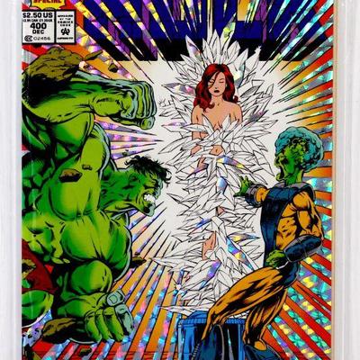 HULK #400 - Holo-Grafx Prizm Foil Cover Art 1992 Marvel Comics High Grade NM