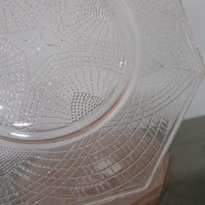 Lot 14 - Pink & Yellow &  Clear Depression Glass