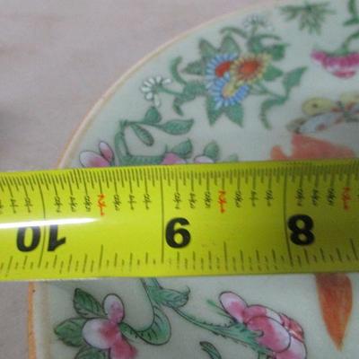 Lot 20 - Famille Rose Chinese Porcelain Plate & Shoes